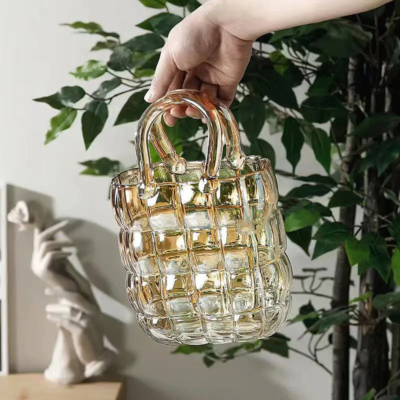 Clear Round Glass Flower Vase