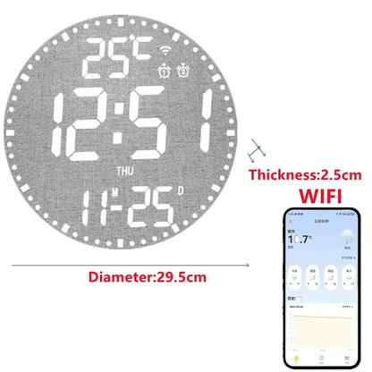 Digital LED Wall Clock with Calendar and WiFi