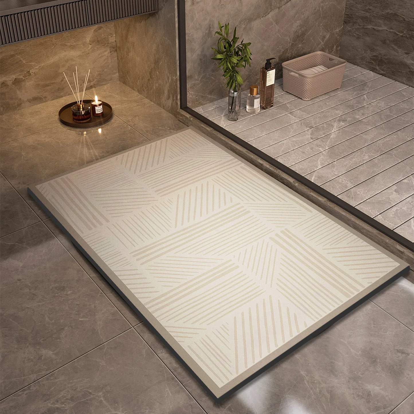 Soft Grip Bathroom Mat Fast Dry Shower Floor Rug