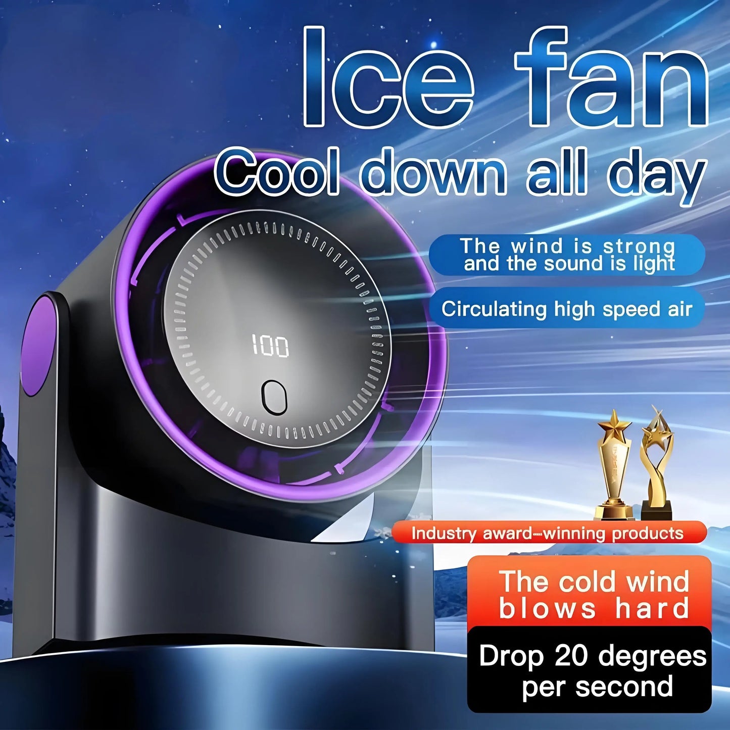 Compact Silent USB Desk Fan