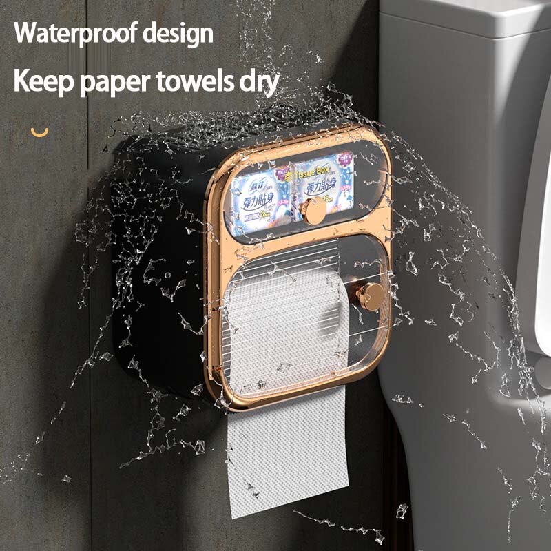 Space-Saving Wall Mount Toilet Paper Holder Storage