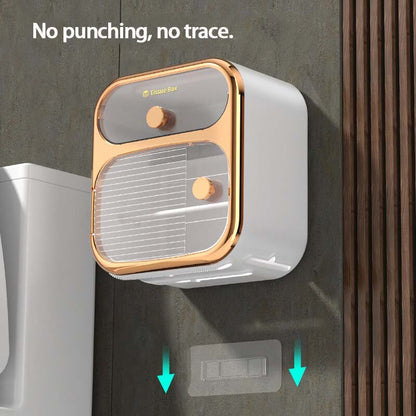 Space-Saving Wall Mount Toilet Paper Holder Storage