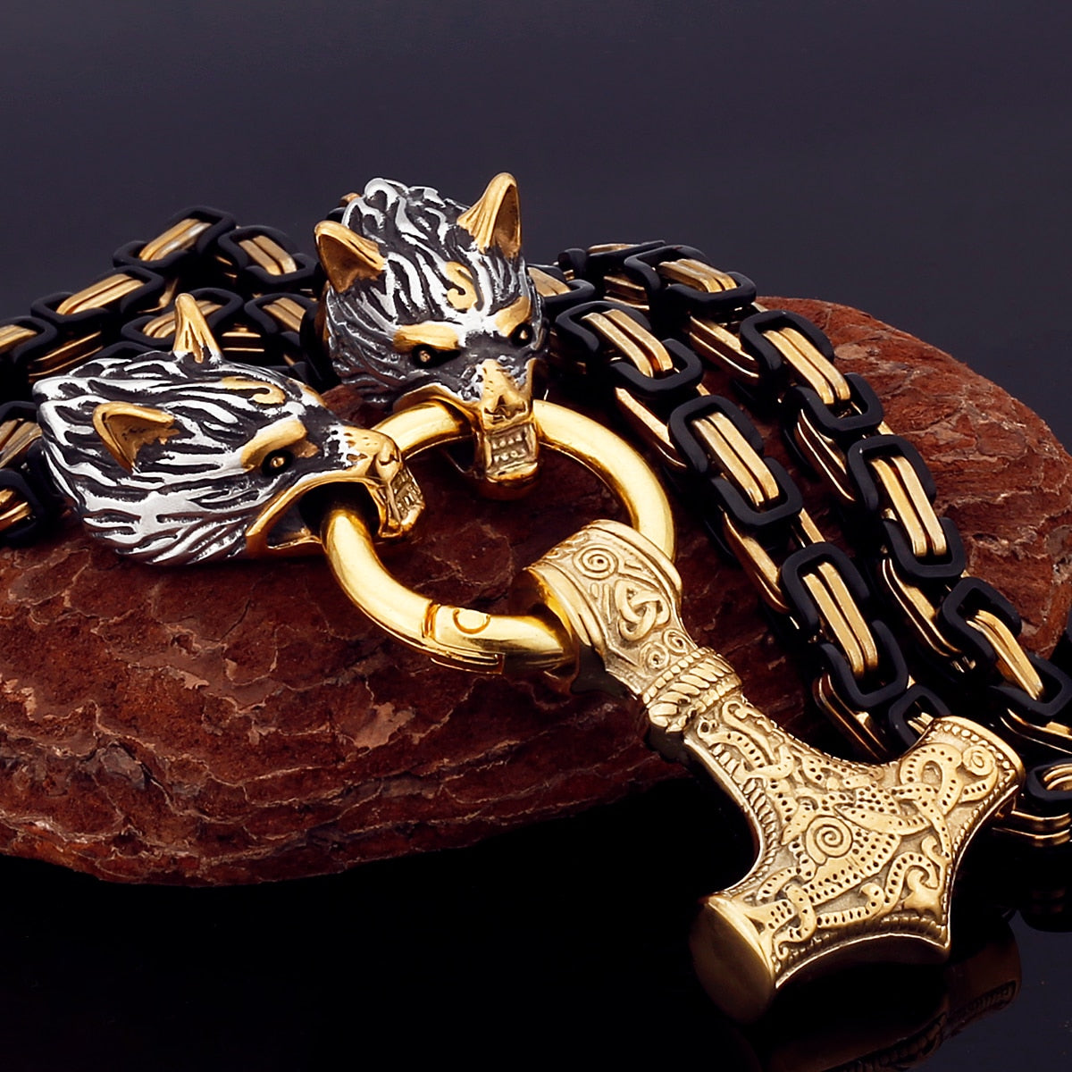 Strong Viking Wolf Pendant Stainless Steel Necklace