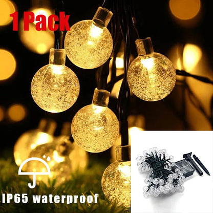 Bright Solar Powered Outdoor String Lights - Waterproof