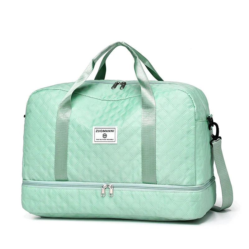 Portable Travel Duffel Bag with Separate Shoe Pocket
