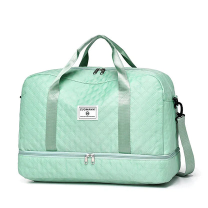 Portable Travel Duffel Bag with Separate Shoe Pocket