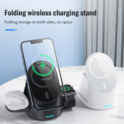 Compact 3in1 Wireless Charging Station Dock