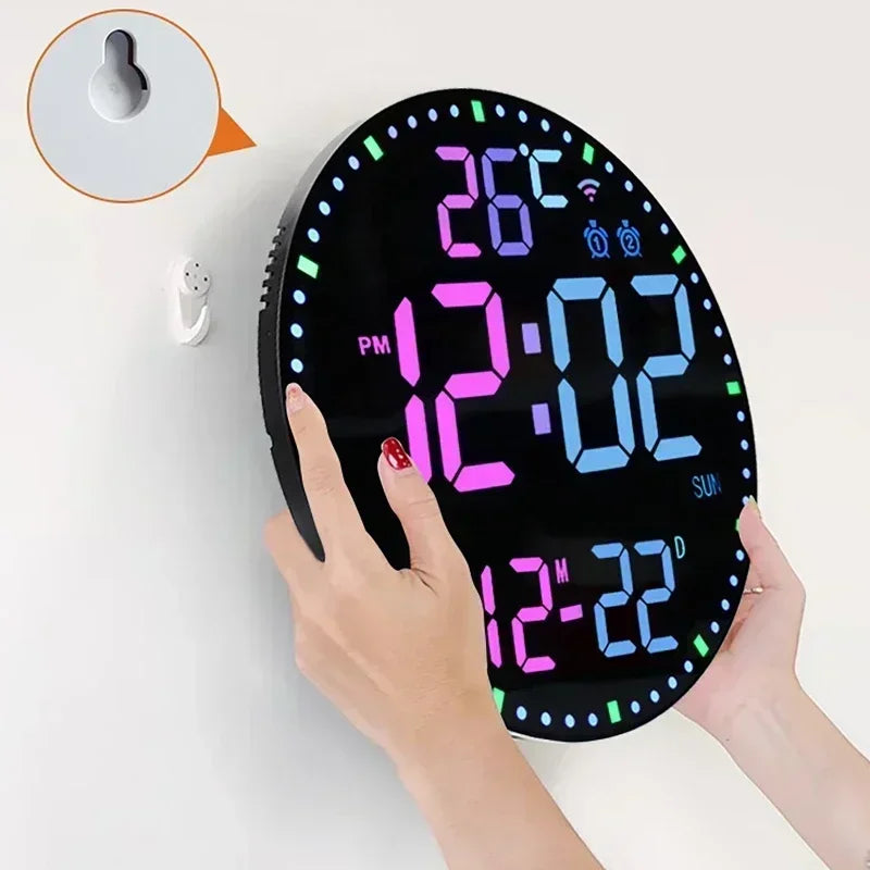 Digital LED Wall Clock with Calendar and WiFi