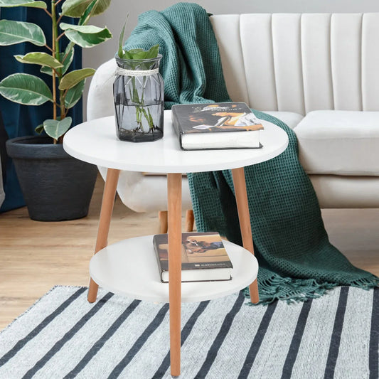 Compact 2 Tier End Table with Storage for Living Room - Befez