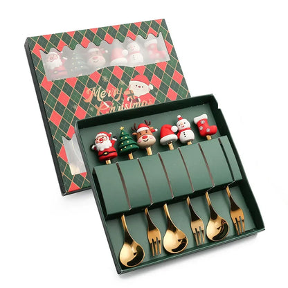 Holiday Christmas Spoon Set for Festive Dining
