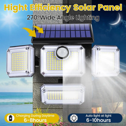 Bright Solar Powered Motion Sensor Outdoor Light