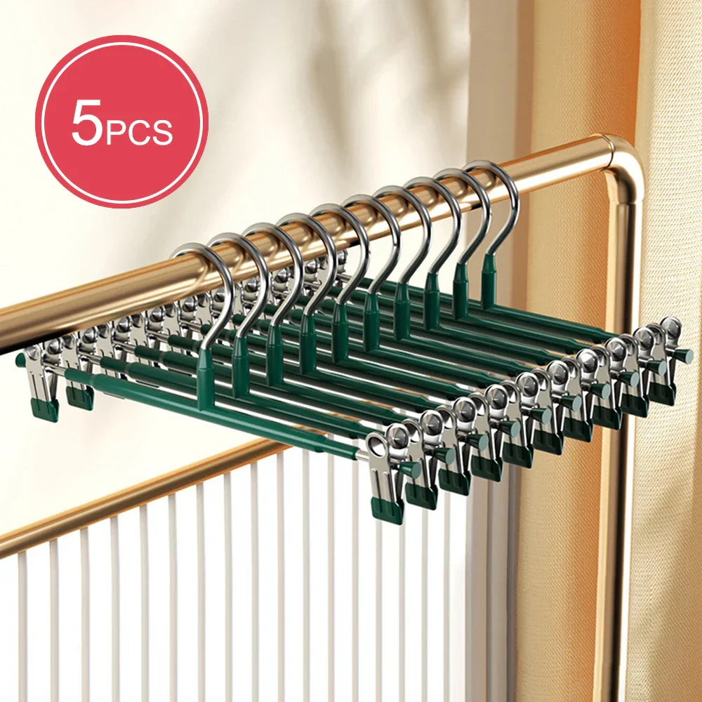 Slim Stainless Steel Hanger with Clips for Clothing