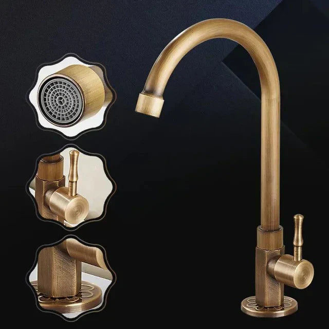 Vintage Kitchen Faucet with Elegant Swan Neck Spout