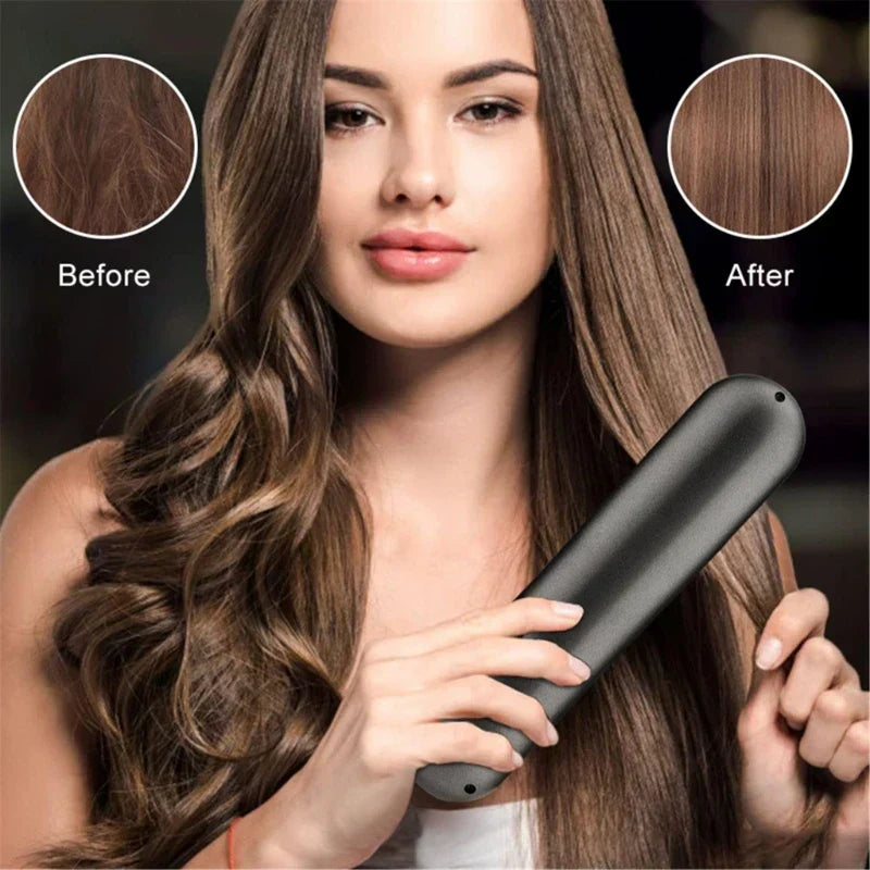 Ceramic Wireless Rechargeable Hair Straightening Brush