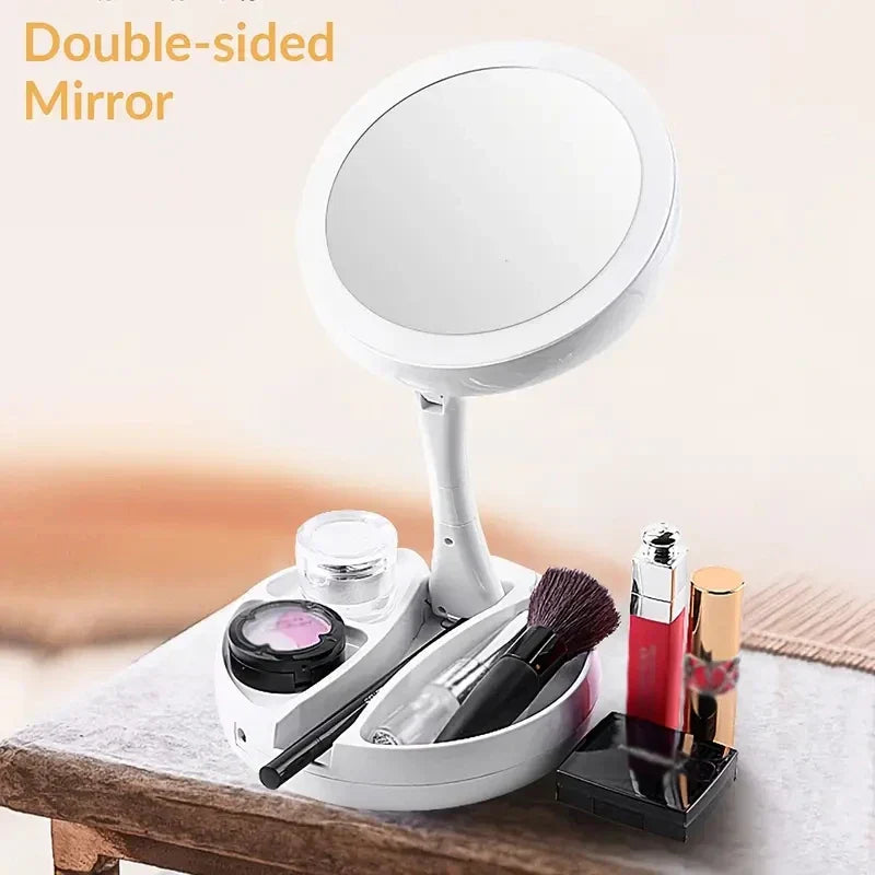 Compact LED Travel Mirror 10x Magnification