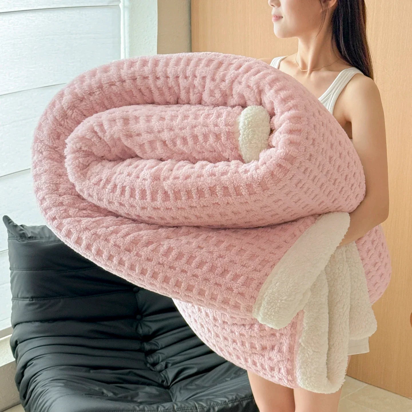 Plush Double Layer Fleece Blanket Ultra Soft Winter Throw
