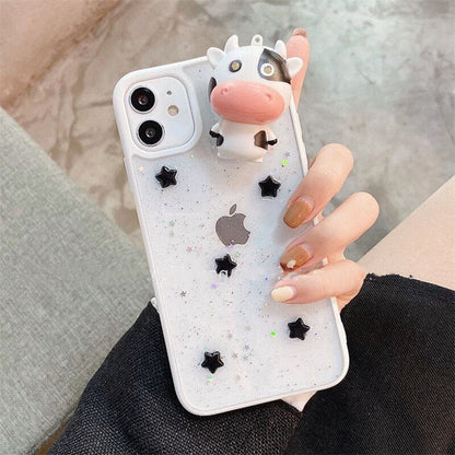 Clear Glow Cow iPhone Phone Case