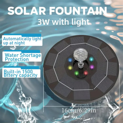 Solar Powered Garden Fountain with RGB Lights - Befez