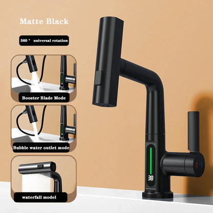 Modern Stainless Steel Faucet with LED Temp Control