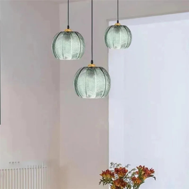 Modern Glass Pendant Light with Leaf Design