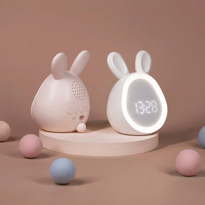 Cute Rabbit Kids Alarm Clock with Soft Night Light