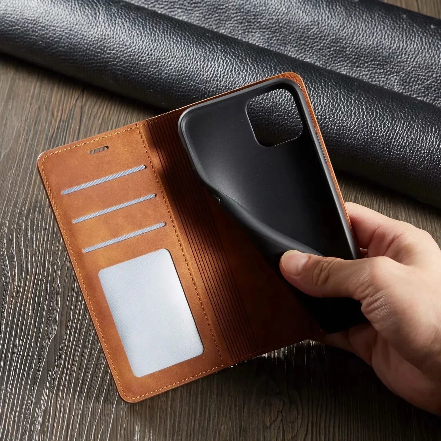 Premium Leather iPhone Cover with Strong Magnet - Befez