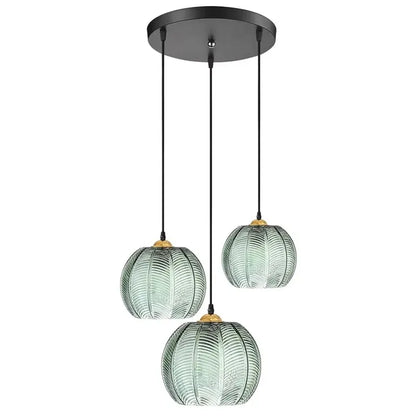 Modern Glass Pendant Light with Leaf Design
