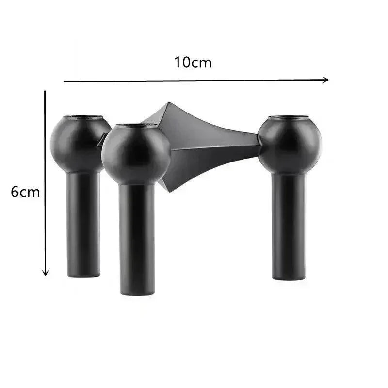 Contemporary Metal Candle Holder – Sleek Silver Candle Stand