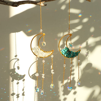 Sparkling Glass Moon Wall Decoration