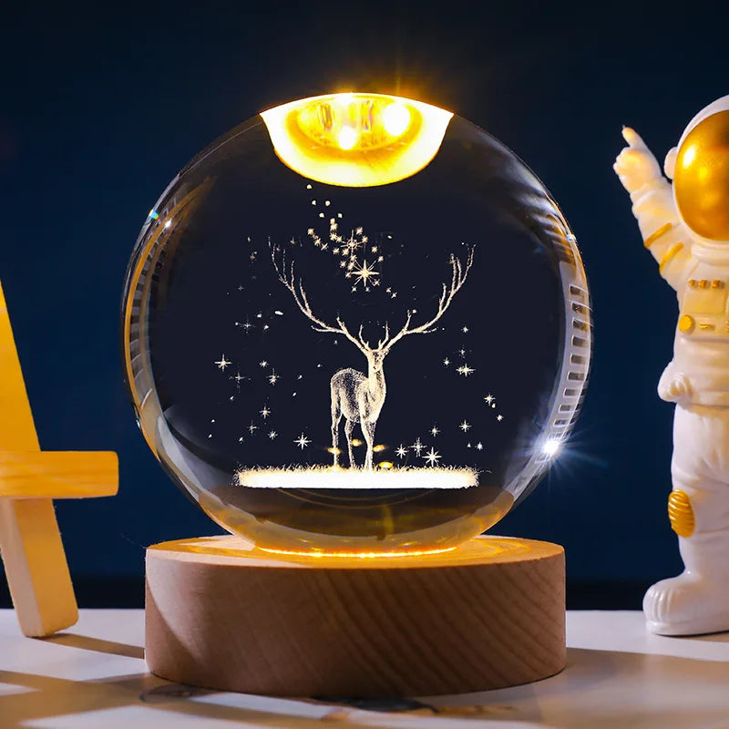 Colorful Galaxy Night Lamp | LED Crystal Ball with Starry Design