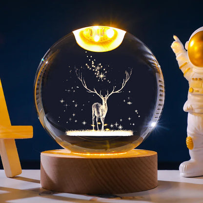 Colorful Galaxy Night Lamp | LED Crystal Ball with Starry Design