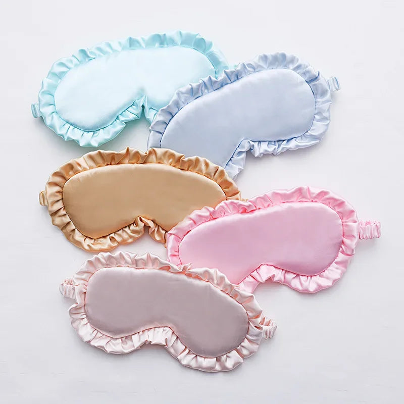 Silky Eye Mask with Ruffles for Sleep