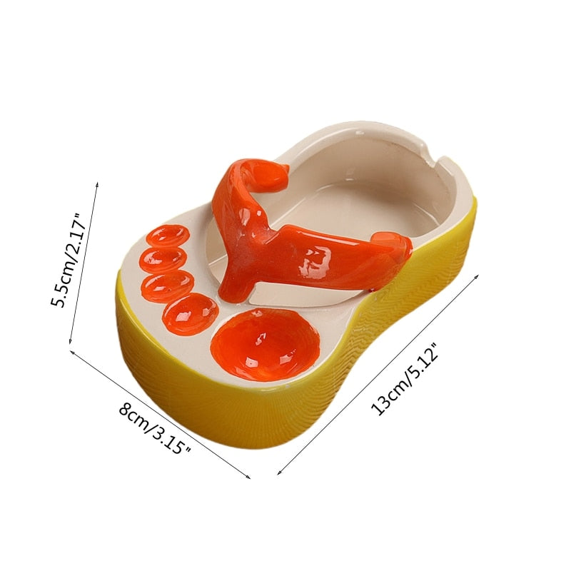 Colorful Ceramic Flip Flop Shaped Serving Dish