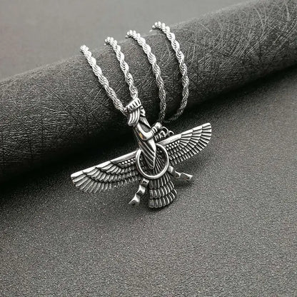 Unique Faravahar Symbol Pendant Necklace