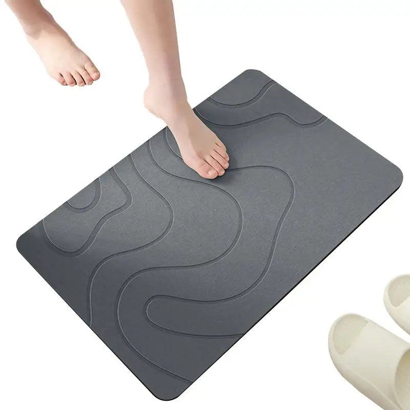 Absorbent Stone Effect Bath Mat Non Slip Quick Dry