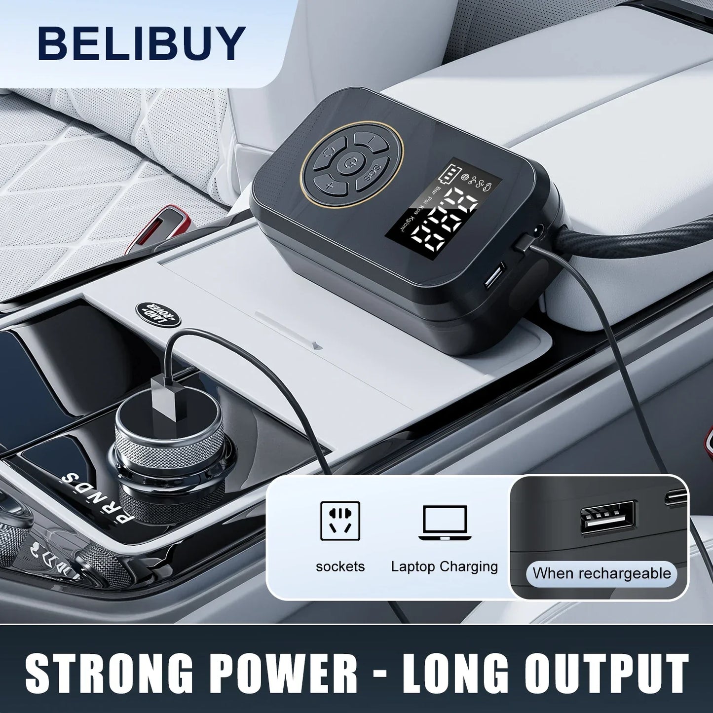 Portable Wireless Air Compressor Power Bank