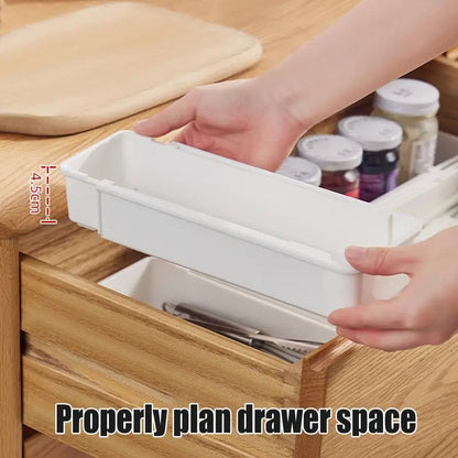 Collapsible Kitchen Utensil Tray Organizer White