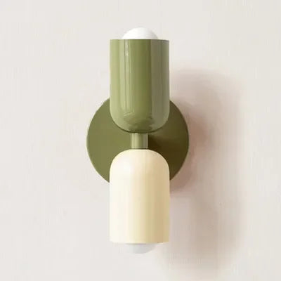 Simple LED Wall Light Cream Double Header Lamp