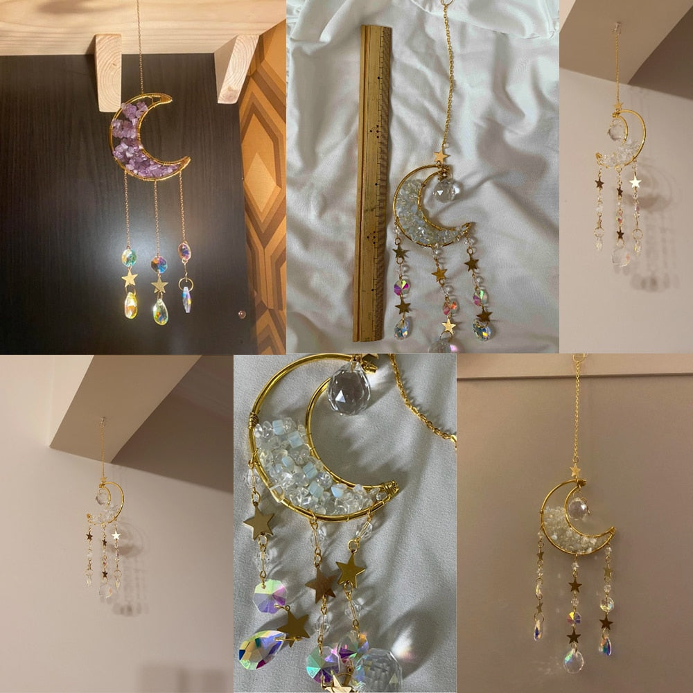 Sparkling Glass Moon Wall Decoration