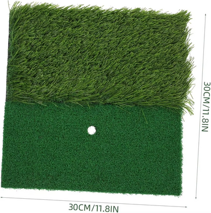 Compact Golf Practice Mat with Built-in Tee Holder