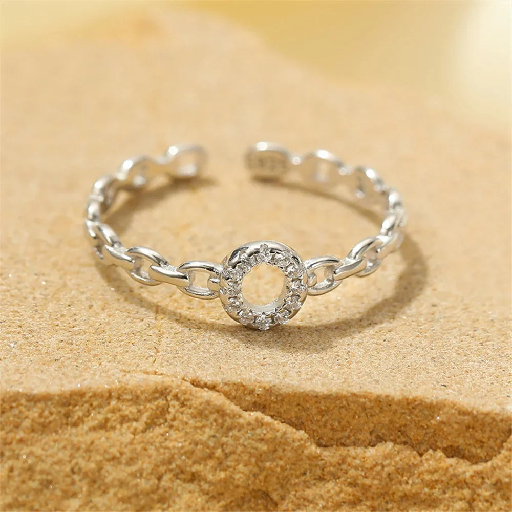 Delicate Diamond Initial Letter Ring
