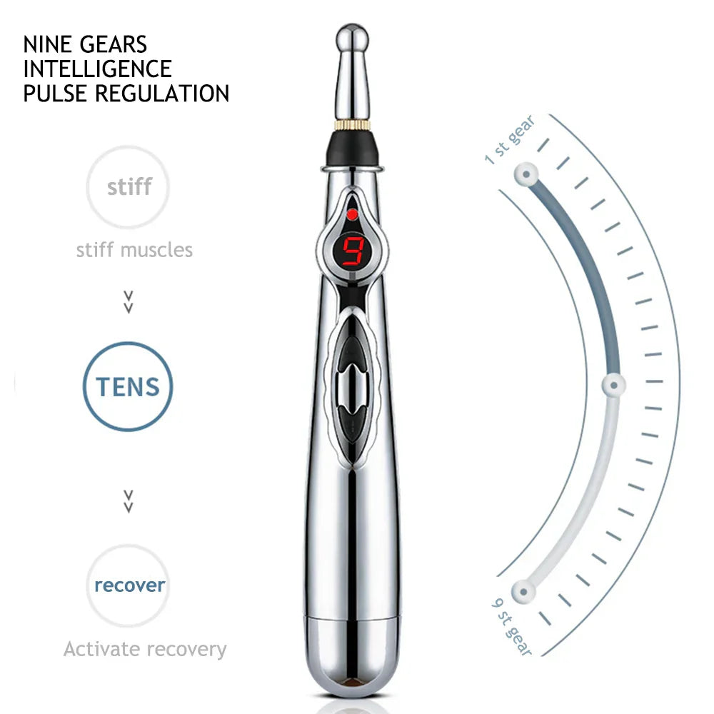Relaxing Acupuncture Massage Pen - 5 Interchangeable Heads