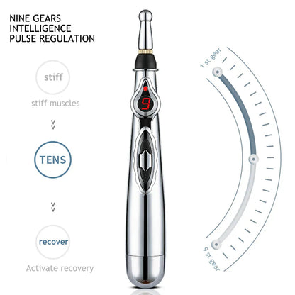 Relaxing Acupuncture Massage Pen - 5 Interchangeable Heads
