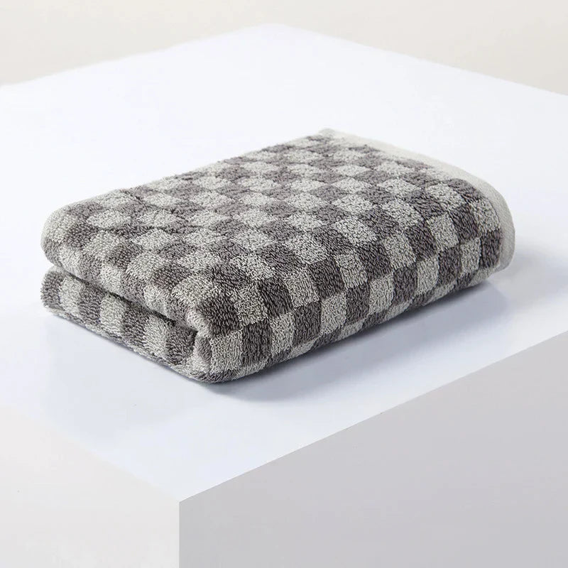 Plaid Absorbent Bathroom Towels