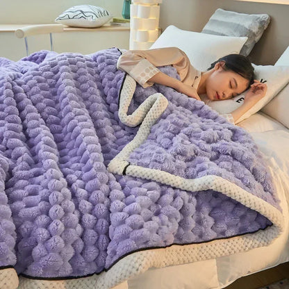 Soft Fuzzy Velour Blanket for Bed and Sofa