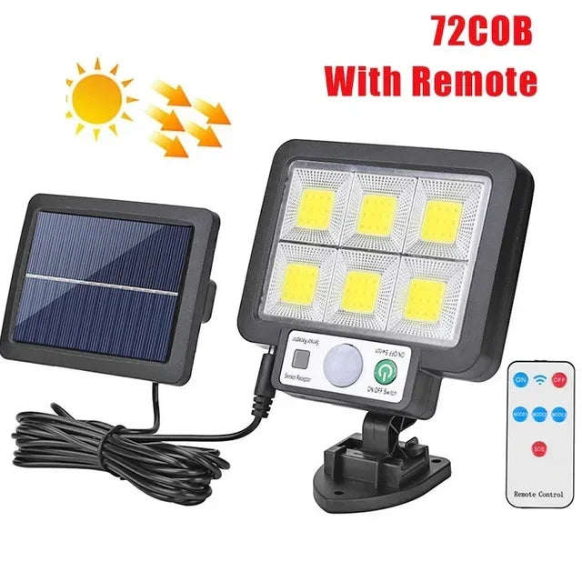 Outdoor Solar Motion Sensor Light with 72 LEDs & Remote