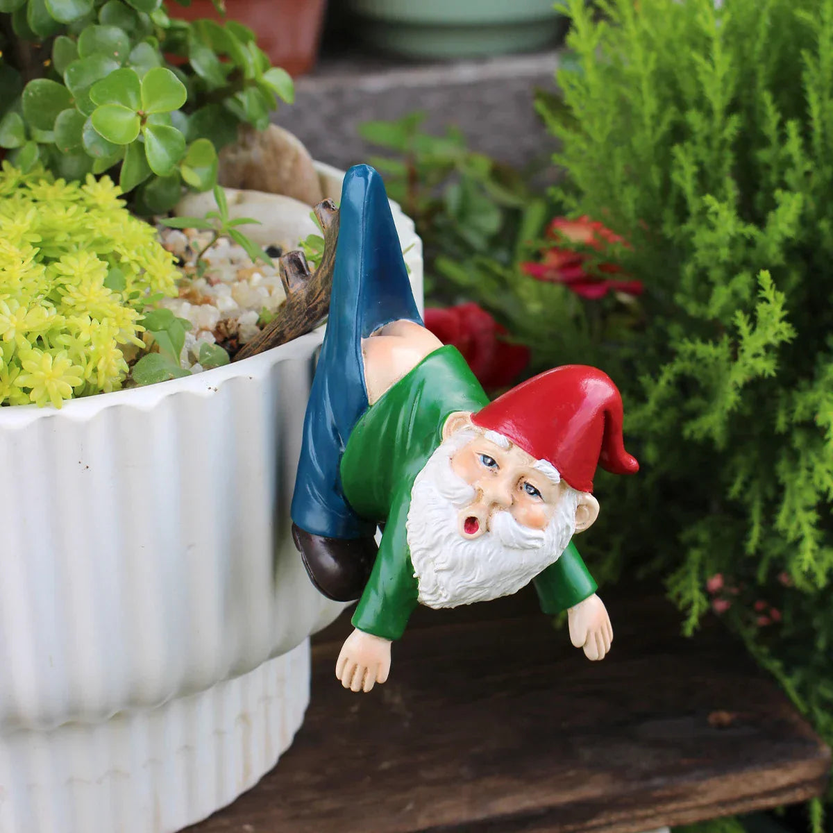 Quirky Garden Gnome Planter with Pants on Hook