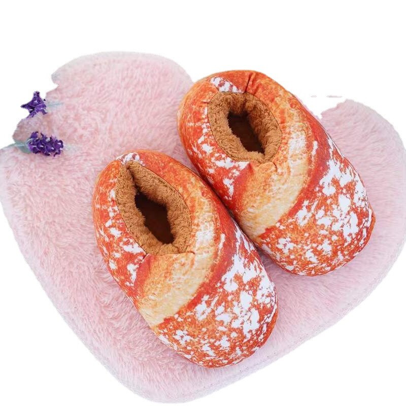 Cozy Warm Bread Print Slippers
