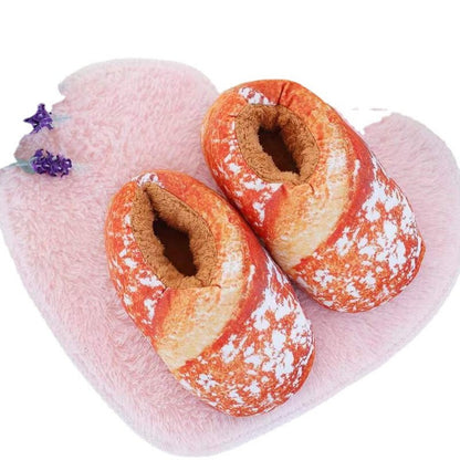Cozy Warm Bread Print Slippers