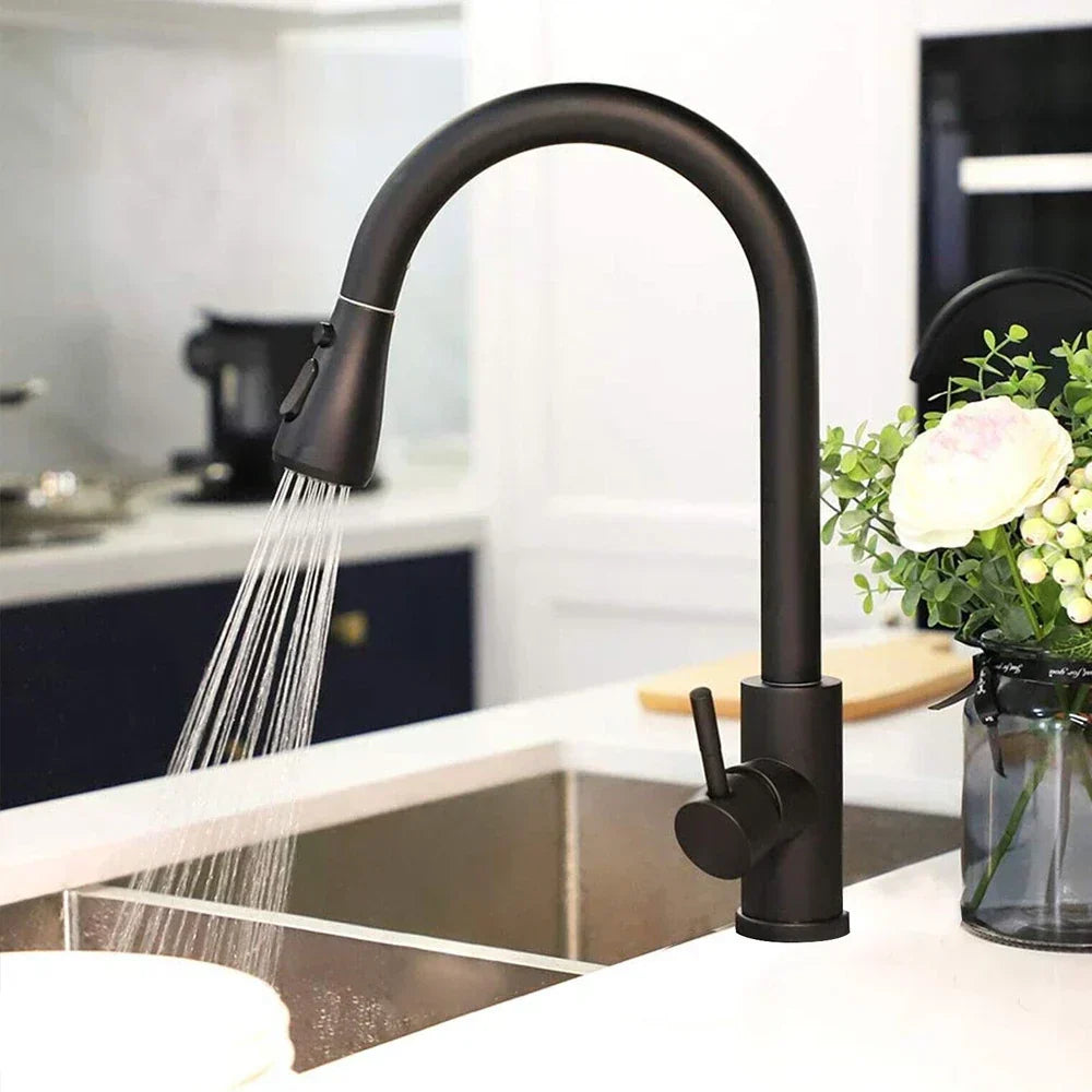 Sleek Pull-Down Kitchen Faucet for Contemporary Homes